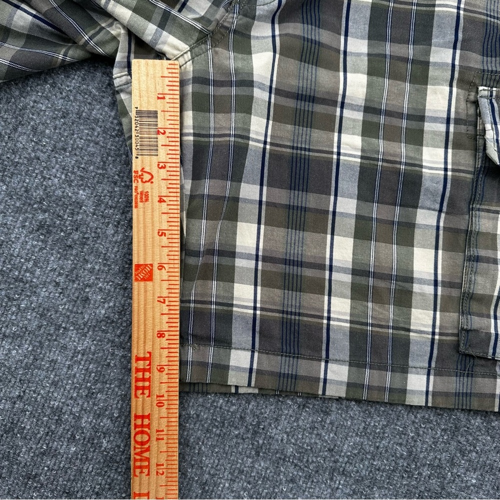 LL‎ Bean Shorts Mens 40 Plaid 9" Cargo Y2K Outdoor Casual Beach Green Blue Beige - Picture 8 of 12